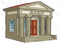 bank — a business that keeps and manages money